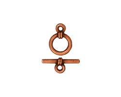 TierraCast Antique Copper (plated) Wrapped Toggle Clasp 12x8mm, 14mm Bar