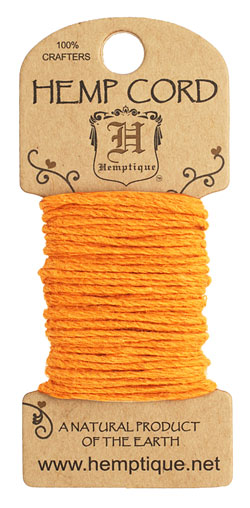 Orange Hemp Twine 20 lb, 20 ft
