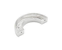 Silver (plated) Smooth Curve (1 channel, 2 hole) Katiedids 27.5x12mm