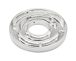 Silver (plated) Open Smooth Round (2 channel, 3 hole) Katiedids 35mm