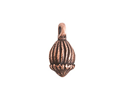 Nunn Design Antique Copper (plated) Small Poppy Pod Charm 9x20mm