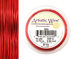 Artistic Wire Red 22 gauge, 15 yards