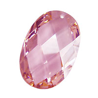 Pink Peony Faceted Oval 20x30mm
