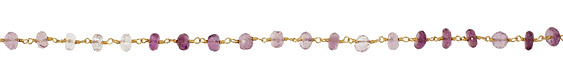 Amethyst Faceted Rondelle Gold (plated) Bead Chain