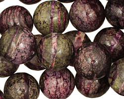 Purple & Green Zebra Jasper Round 14mm