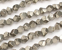 Golden Pyrite (silver tone) Faceted Nugget 6-7mm