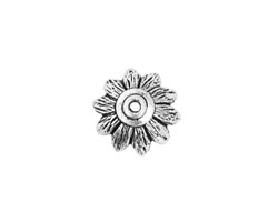Pewter Sunflower Bead Cap 6x14mm