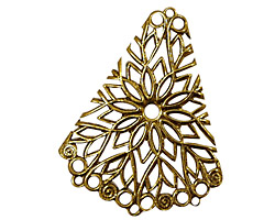 Stampt Antique Gold (plated) Floral Fan Filigree 28x36mm