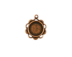 Stampt Antique Copper (plated) Spring Blossom Round Setting 9mm