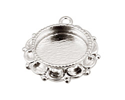 Nunn Design Sterling Silver (plated) Mini Ornate Circle Bezel Link 25x19mm