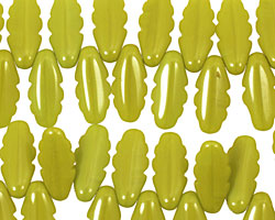Czech Glass Chartreuse Feathered Dagger 5x14mm