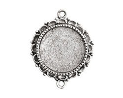 Nunn Design Antique Silver (plated) Large Ornate Circle Bezel Link 37x30mm