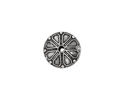 Pewter Roped Rondelle w/ Teardrops (Large Hole) 14x20mm