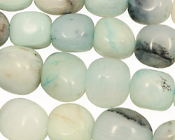 Peruvian Blue Opal (enhanced) Tumbled Nuggets 10-15x8-12mm