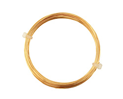 German Style Wire Gold (plated) Round 26 gauge, 20 meters