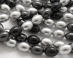 Grayscale Shell Pearl Mix Rice 11x8mm