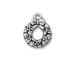 TierraCast Antique Silver (plated) Wreath Charm 16x20mm
