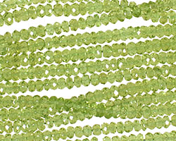 Peridot (A) Faceted Rondelle 4mm