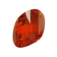 Poppy Faceted Twisted Oval 15x17mm
