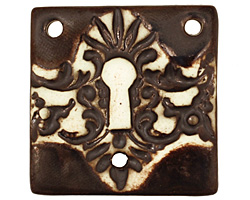 Earthenwood Studio Ceramic 3 Hole Victorian Keyhole Square Pendant 36mm