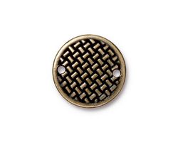 TierraCast Antique Brass (plated) Woven Disk Link 18mm