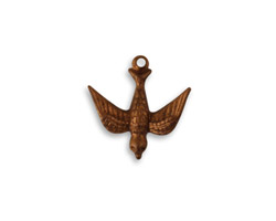 Vintaj Artisan Copper Watchful Bird Charm 16mm