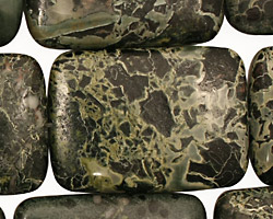 Green Conglomerate Jasper Thin Pillow 35x25mm
