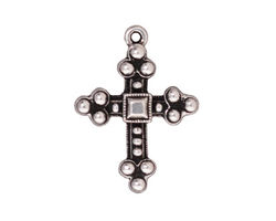 TierraCast Antique Silver (plated) Byzantine Cross Charm 20x27mm