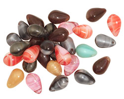 Czech Glass Graffiti Teardrop 6x9mm