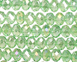 Peridot AB Crystal Faceted Rondelle 8mm