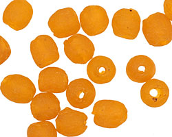 African Recycled Glass (orange) Irregular Round 8-9mm