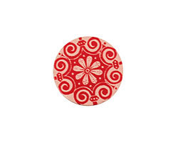 Lillypilly Red Scrolling Daisy Anodized Aluminum Disc 19mm, 24 gauge