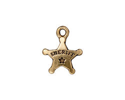 TierraCast Antique Gold (plated) Sheriff's Badge 15x18mm