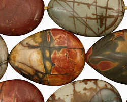 Red Creek Jasper Flat Teardrop 25x18mm