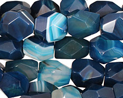 Cobalt Agate Faceted Nugget 11-14x11-16mm