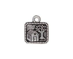 TierraCast Antique Silver (plated) Mi Casa Milagro 16x18mm