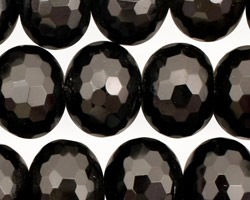Black Onyx Faceted Rondelle 13x18mm