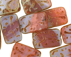 Czech Glass Lilac Groovy Rectangle 18x12mm