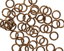Vintage Bronze Enameled Copper Round Jump Ring 8mm, 18 gauge