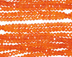 Poppy Crystal Faceted Rondelle 3mm