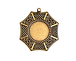 Stampt Antique Brass Bagua Round Setting 13mm