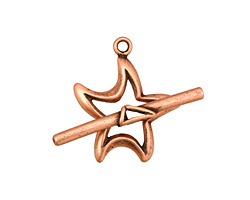 Antique Copper (plated) Stylized Star Toggle Clasp 24x20mm, 29mm