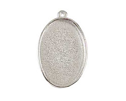Nunn Design Sterling Silver (plated) Grande Oval Bezel Pendant 44x28mm