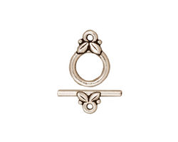 TierraCast Antique Silver (plated) Leaf Toggle Clasp 14x10mm, 16mm Bar