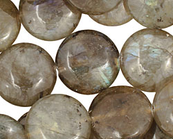 Labradorite Puff Coin 20mm