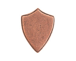 Nunn Design Antique Copper (plated) Crest Shield Tag 18x23mm