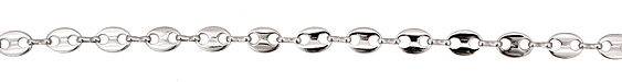 Silver (plated) Flat Oval & Peanut Chain