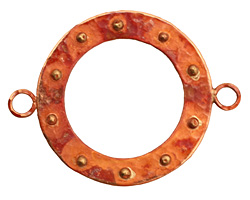 Patricia Healey Copper Large Bumpy Round Link w/ 2 Loops 50x39mm