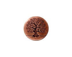 TierraCast Antique Copper (plated) Tree of Life Button 15mm
