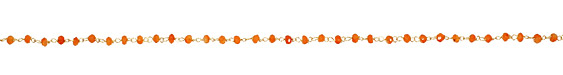 Carnelian Faceted Rondelle Gold (plated) Bead Chain